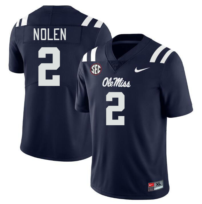 Men #2 Walter Nolen Ole Miss Rebels College Football Jerseys Stitched-Navy